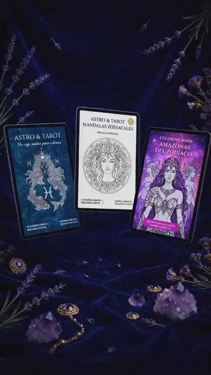 ASTRO & TAROT – Libro de Colorear Premium (Bilingüe) + Amazonas del Zodíaco de REGALO