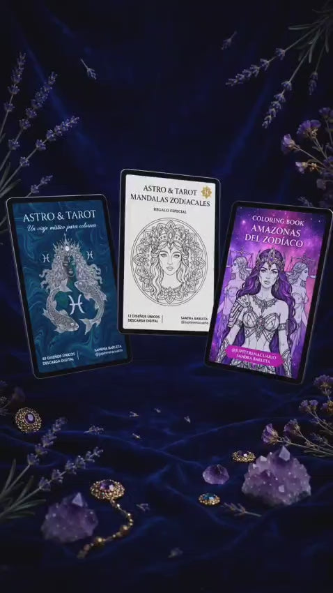 ASTRO & TAROT – Libro de Colorear Premium (Bilingüe) + Amazonas del Zodíaco de REGALO